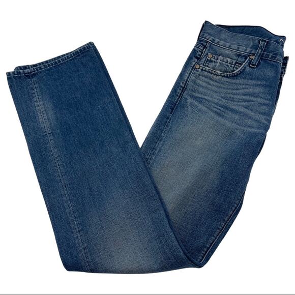 7 FOR ALL MANKIND STANDARD straight jeans SIZE 29 AIRWEFT STANDARD IN FLASH - Picture 1 of 11